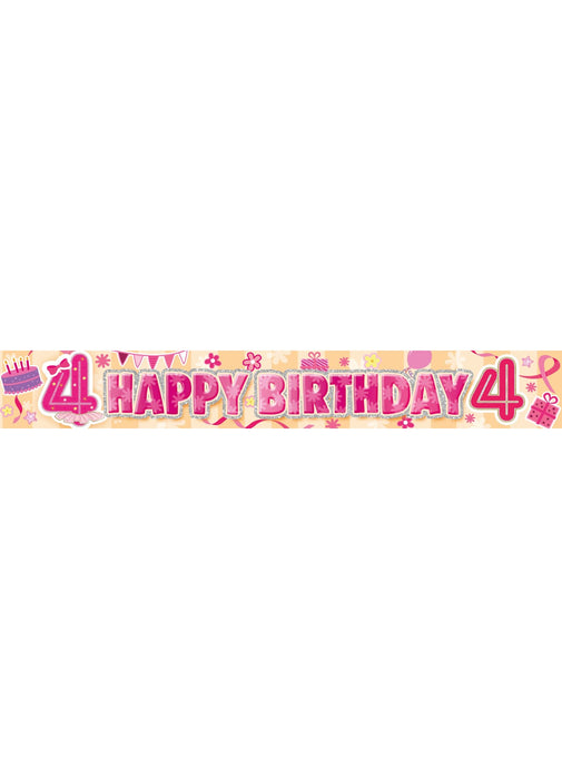 Age 4 Girl Foil Banner