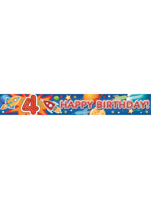 Age 4 Boy Foil Banner