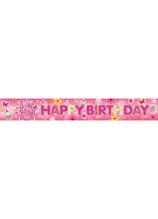 Age 5 Girl Foil Banner