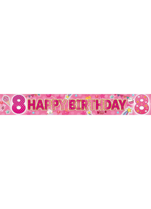 Age 8 Girl Foil Banner