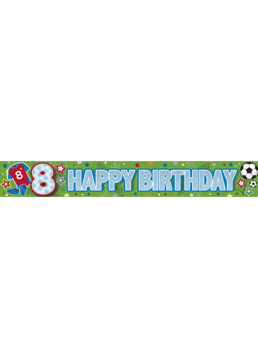 Age 8 Boy Foil Banner