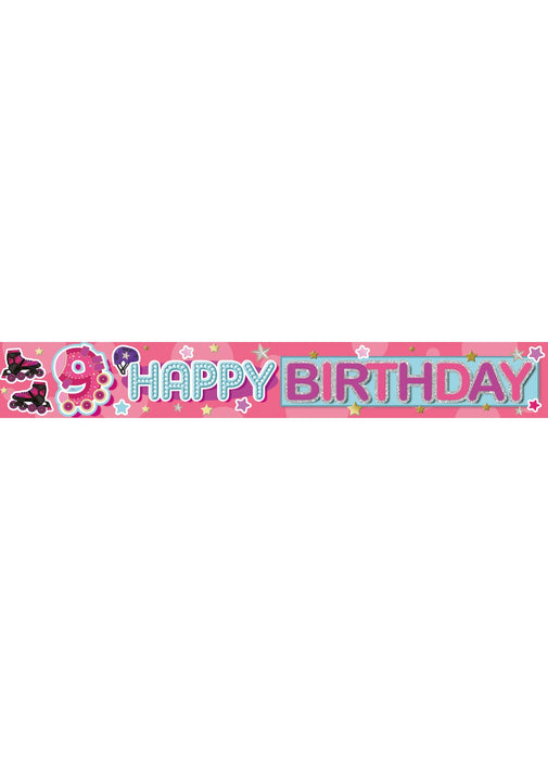 Age 9 Girl Foil Banner