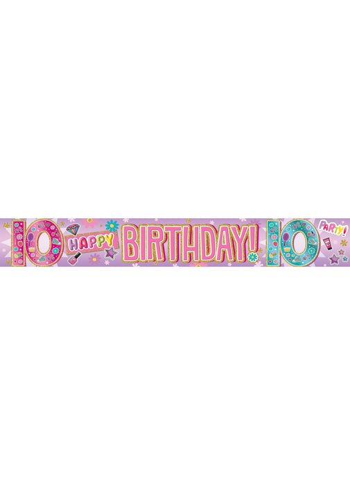 Age 10 Girl Foil Banner
