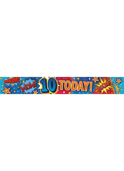 Age 10 Boy Foil Banner