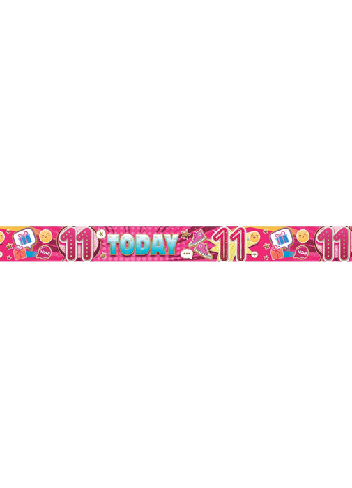 Age 11 Girl Foil Banner