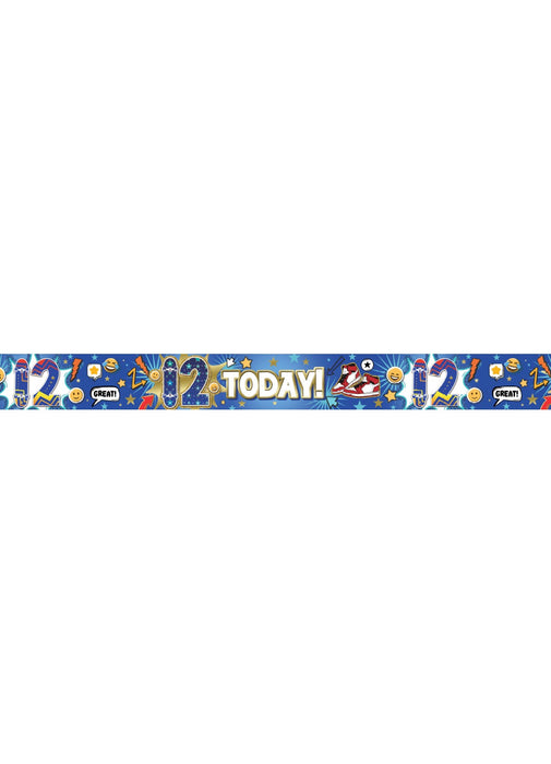 Age 12 Boy Foil Banner