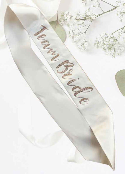 Team Bride Diamante Sash