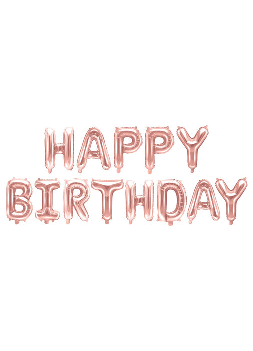 Rose Gold Happy Birthday Foil Balloons