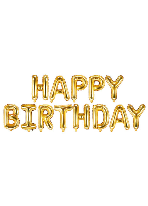 Gold Happy Birthday Foil Balloons