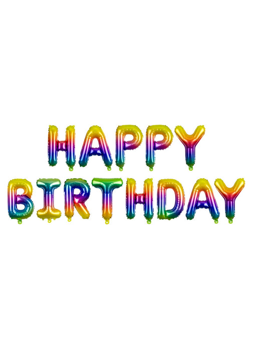 Rainbow Happy Birthday Foil Balloons