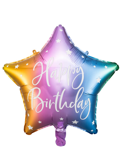Happy Birthday Ombre Star Balloon
