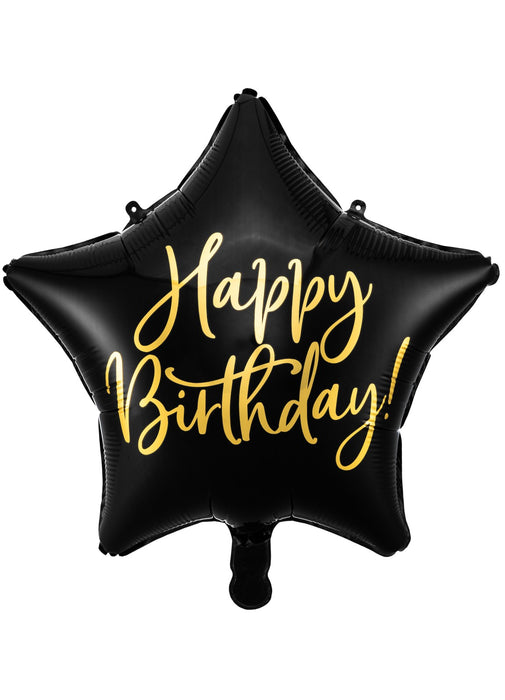 Happy Birthday Black Star Balloon