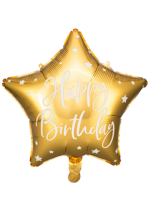 Happy Birthday Gold Star Balloon