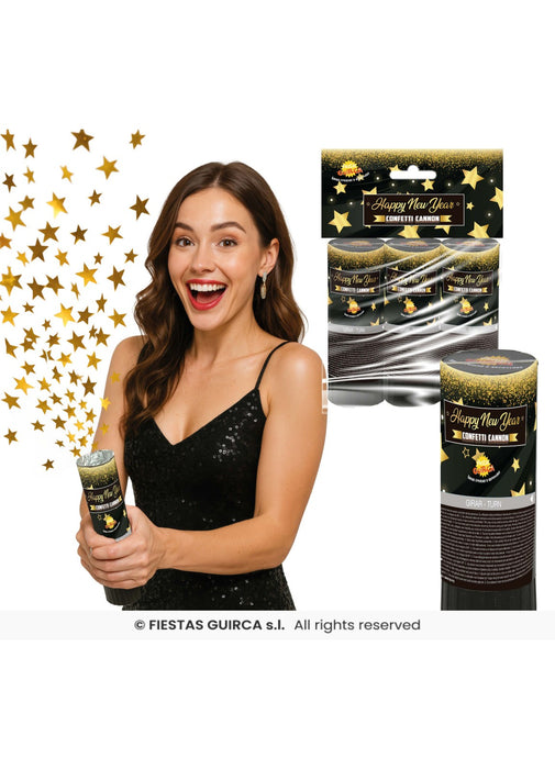 Happy New Year Confetti Cannon 3pk