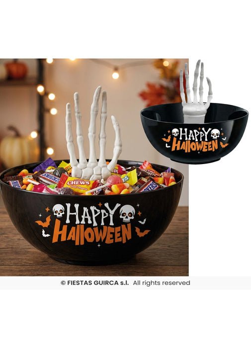Halloween Bowl with Skeleton Hand