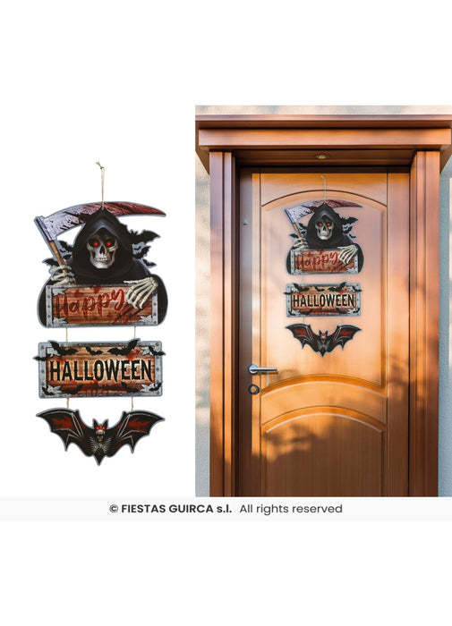 Wooden Happy Halloween Death Sign