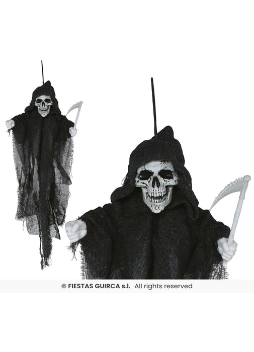 Hanging Skeleton with Scythe 50cm