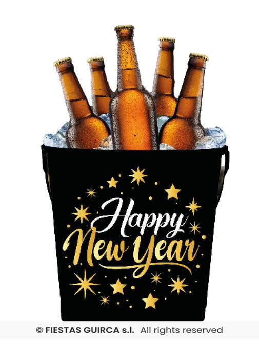 Happy New Year Metal Bucket