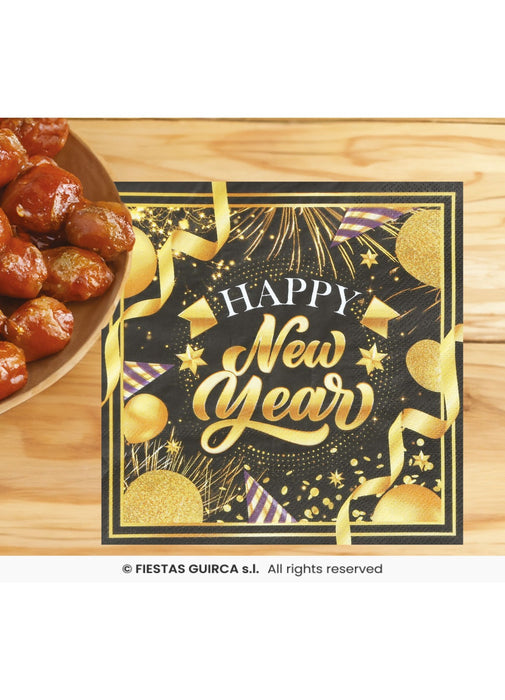 Happy New Year Napkins 20pk