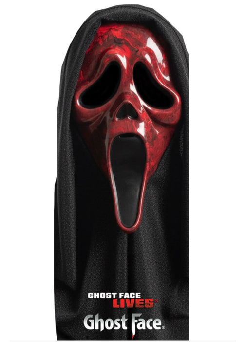 Ghost Face Red Marbled Mask
