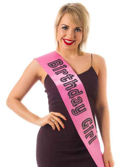 Pink Birthday Girl Sash