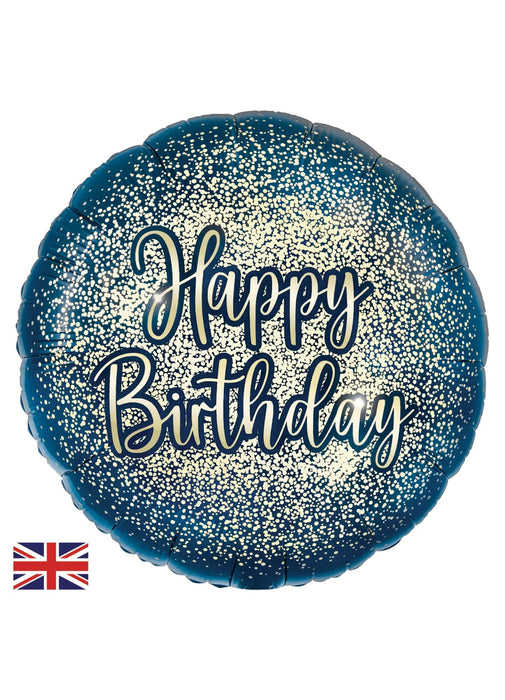 Navy Gold Happy Birthday Foil Balloon