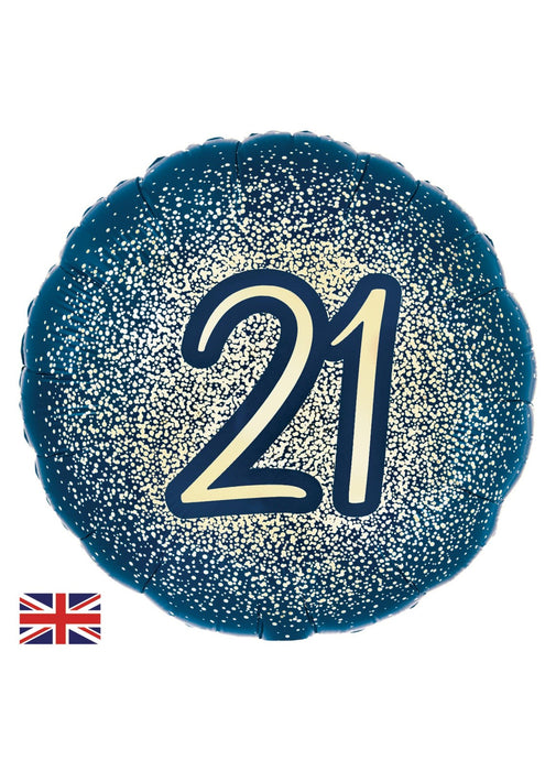 Navy Gold 21st Birthday Foil Balloon