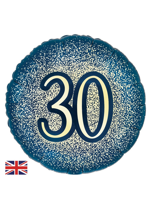 Navy Gold 30th Birthday Foil Balloon