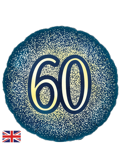 Navy Gold 60th Birthday Foil Balloon