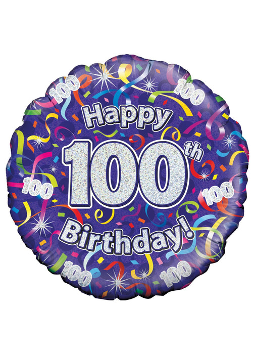 100th Birthday Holographic Balloon