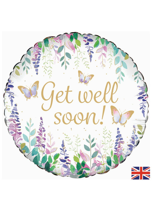 Get Well Soon Floral Foil Balloon