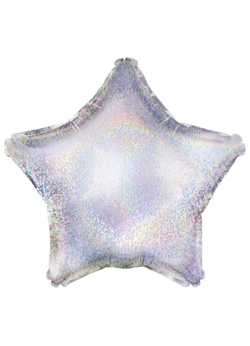 Silver Holographic Star Balloon