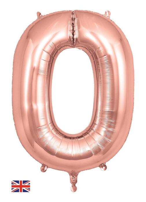 Number 0 Rose Gold Foil Balloon