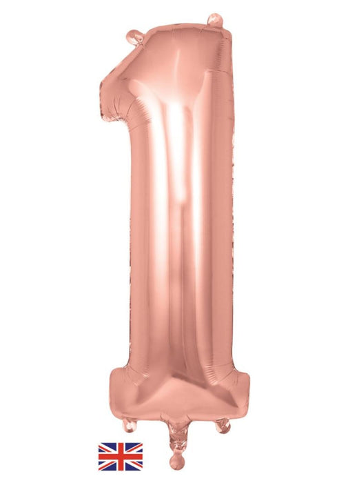 Number 1 Rose Gold Foil Balloon