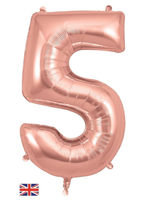Number 5 Rose Gold Foil Balloon