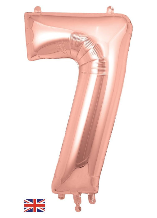 Number 7 Rose Gold Foil Balloon