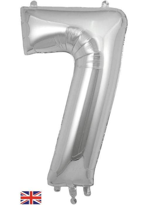 Number 7 Silver Foil Balloon