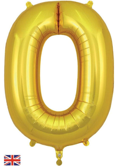 Number 0 Gold Foil Balloon