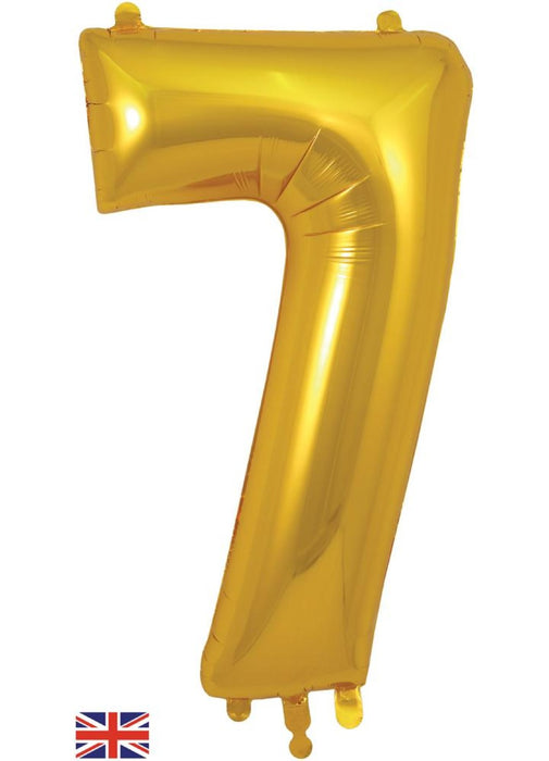 Number 7 Gold Foil Balloon