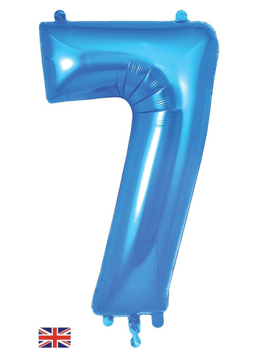 Number 7 Blue Foil Balloon