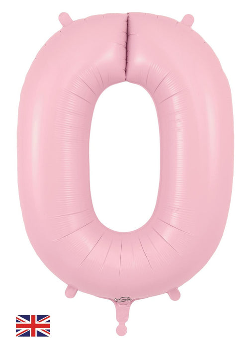 Number 0 Light Pink Foil Balloon