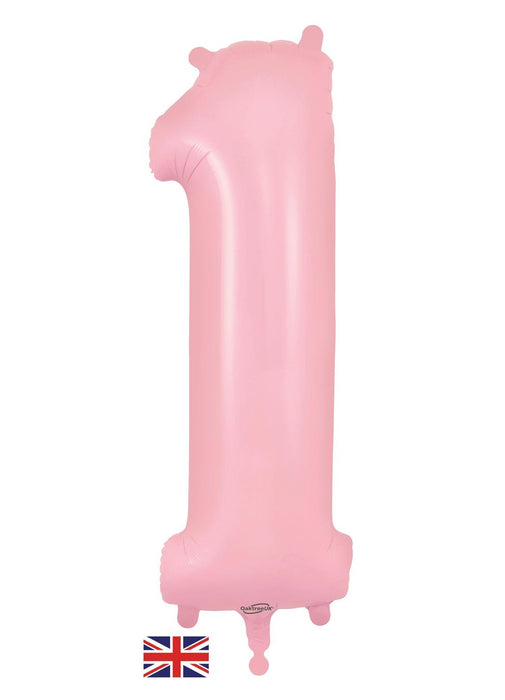 Number 1 Light Pink Foil Balloon