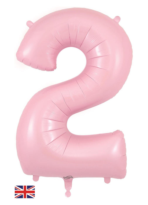 Number 2 Light Pink Foil Balloon