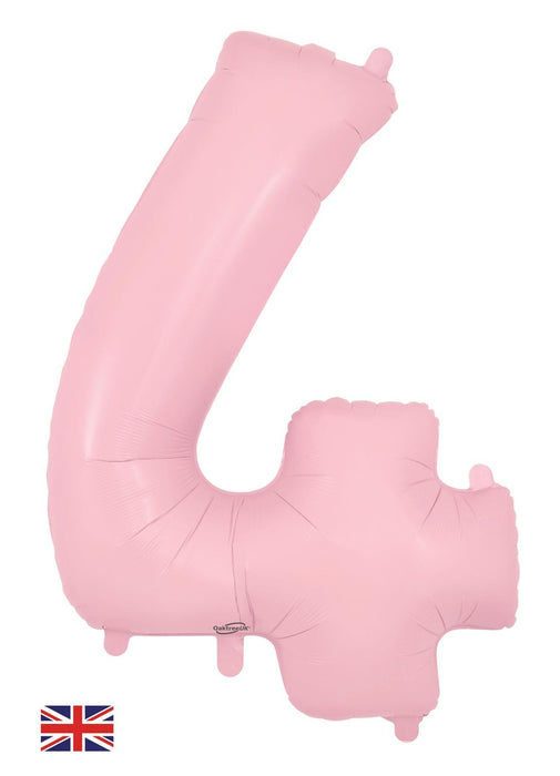Number 4 Light Pink Foil Balloon