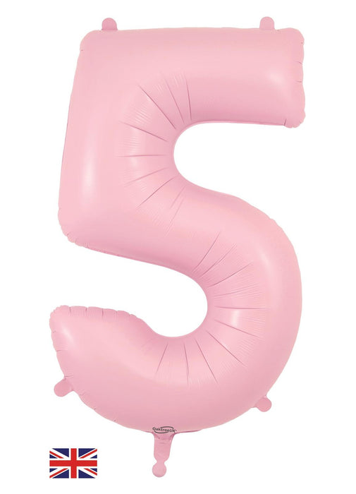 Number 5 Light Pink Foil Balloon