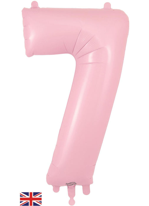 Number 7 Light Pink Foil Balloon
