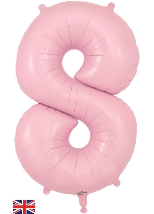 Number 8 Light Pink Foil Balloon