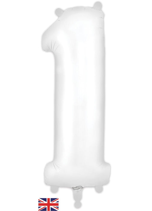 Number 1 White Foil Balloon