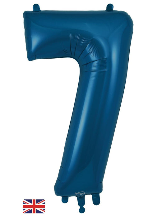 Number 7 Navy Blue Foil Balloon