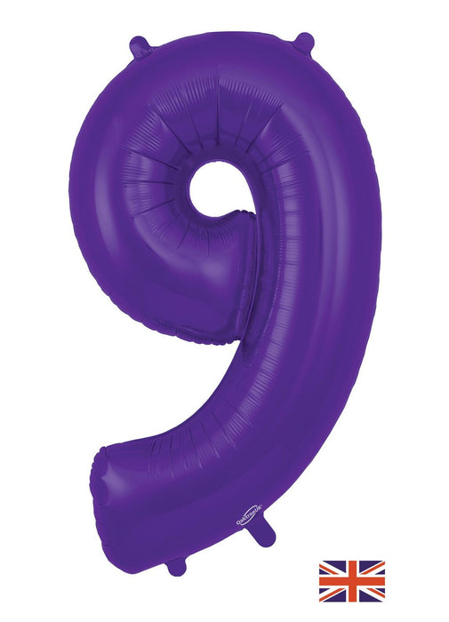 Number 9 Purple Foil Balloon